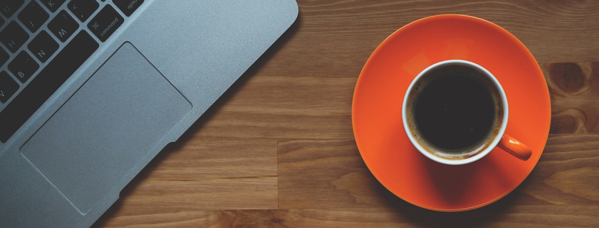 Background image - laptop and coffee